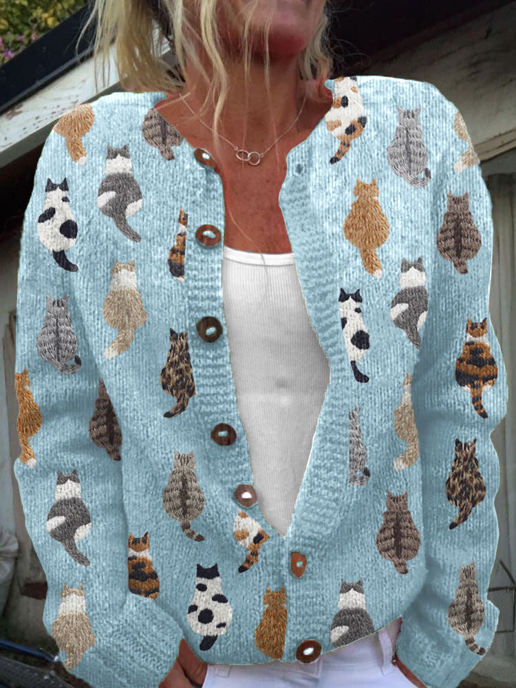 Beatriz | Vest met kattenprint