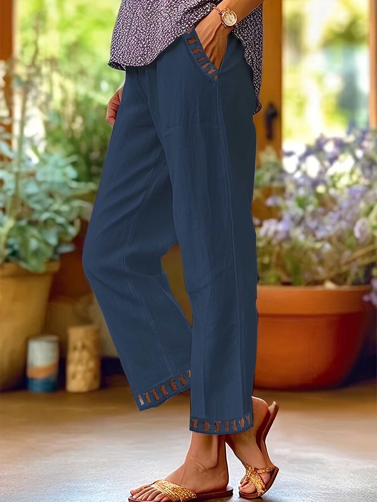 Wren™ Ontspannen Cropped Broek Met Contrastafwerking