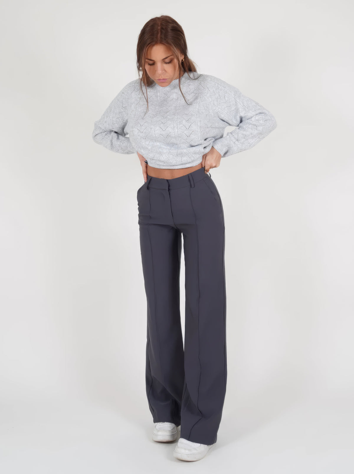 Josie | Moderne broek met wijde pijpen