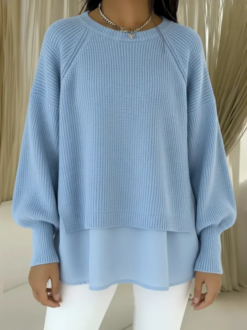 Susan | Dames Trui met Gelaagde Look en Raglanmouwen