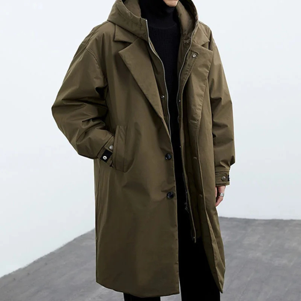 Daveron | Lange Jas met Moderne Layered Look