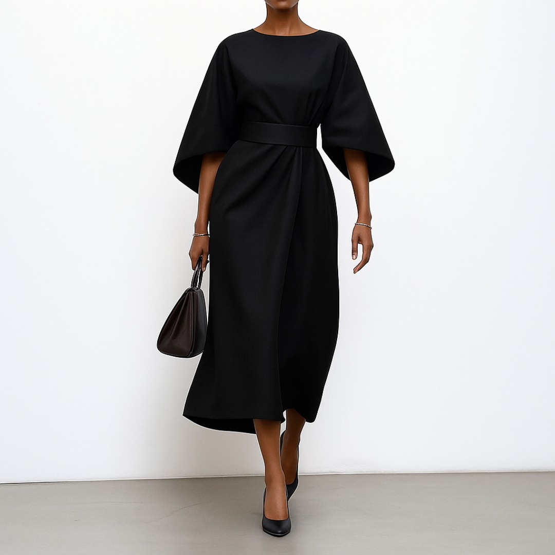 Eldra | Maxi-jurk met vleermuismouwen