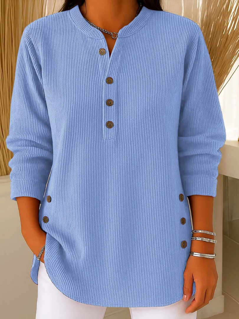 Ashley | Dames Henley Tuniek met Knoopsluiting