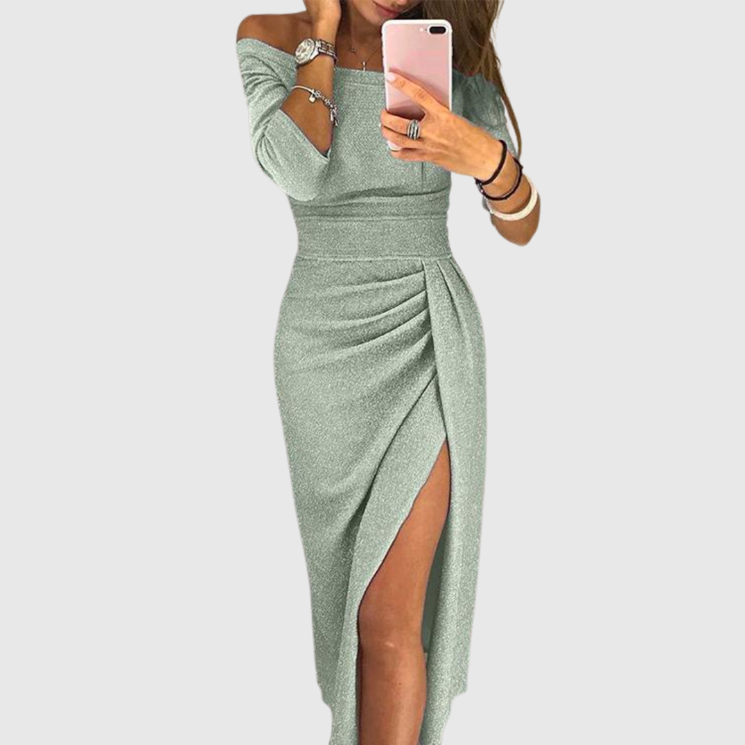 Isabeau | Chique Midi Jurk Met Elegante Split
