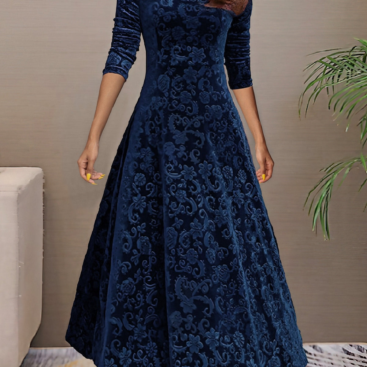 Denise | Fluwelen elegante jurk