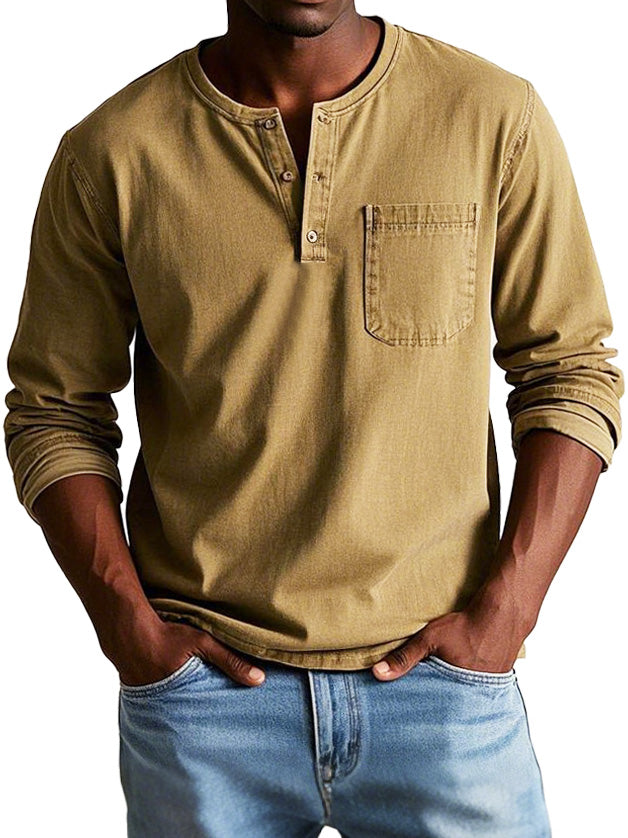 Kristoff | Tijdloze Longsleeve met Henley-hals