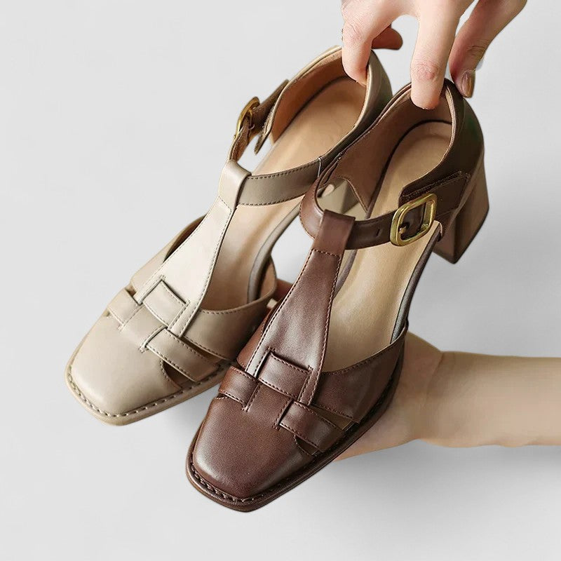 Alina | Orthopedische T-Strap Blockhakken