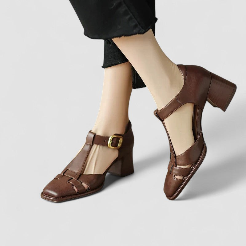 Alina | Orthopedische T-Strap Blockhakken