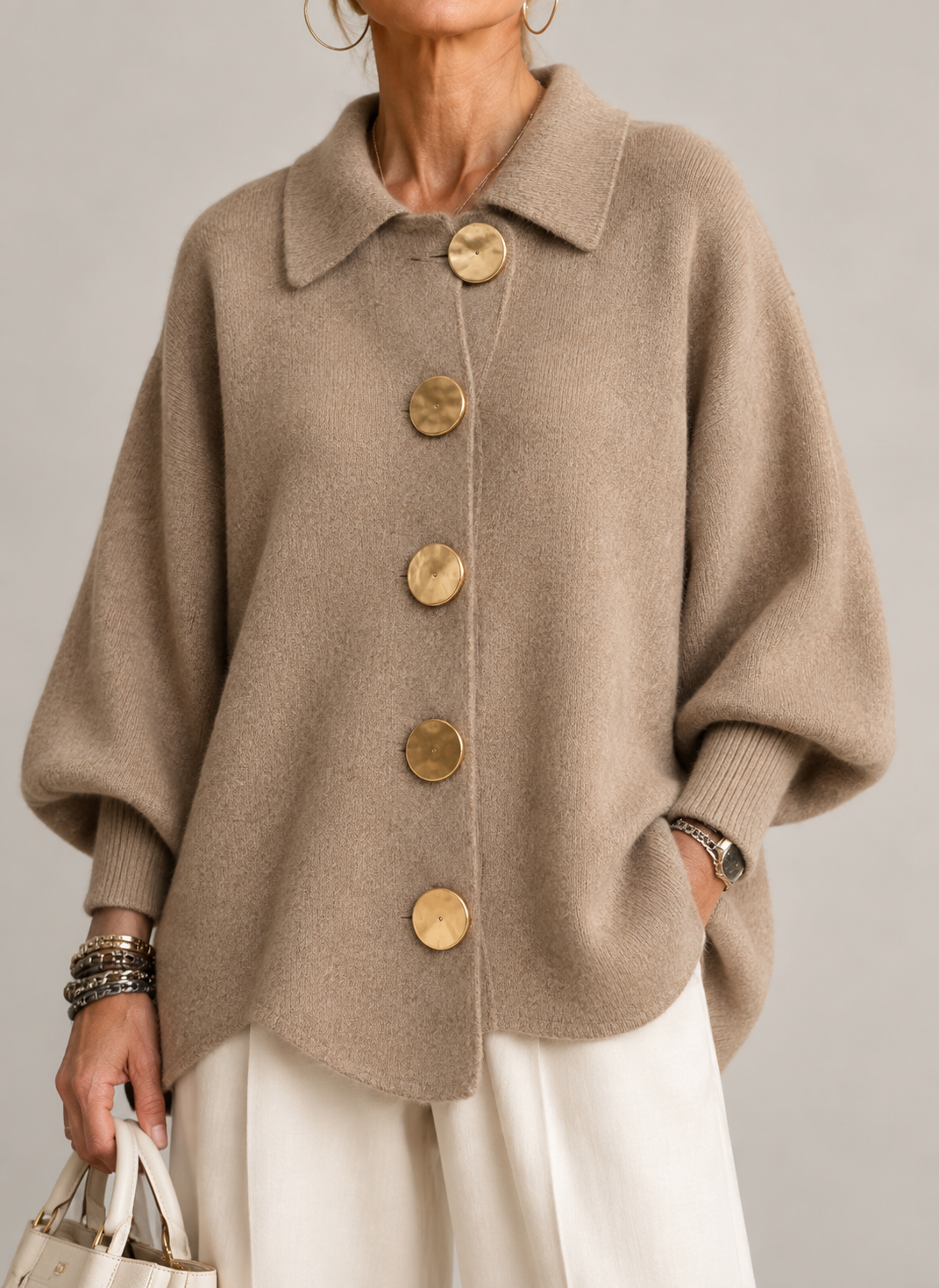 Isabelle | Oversized vest met kraag