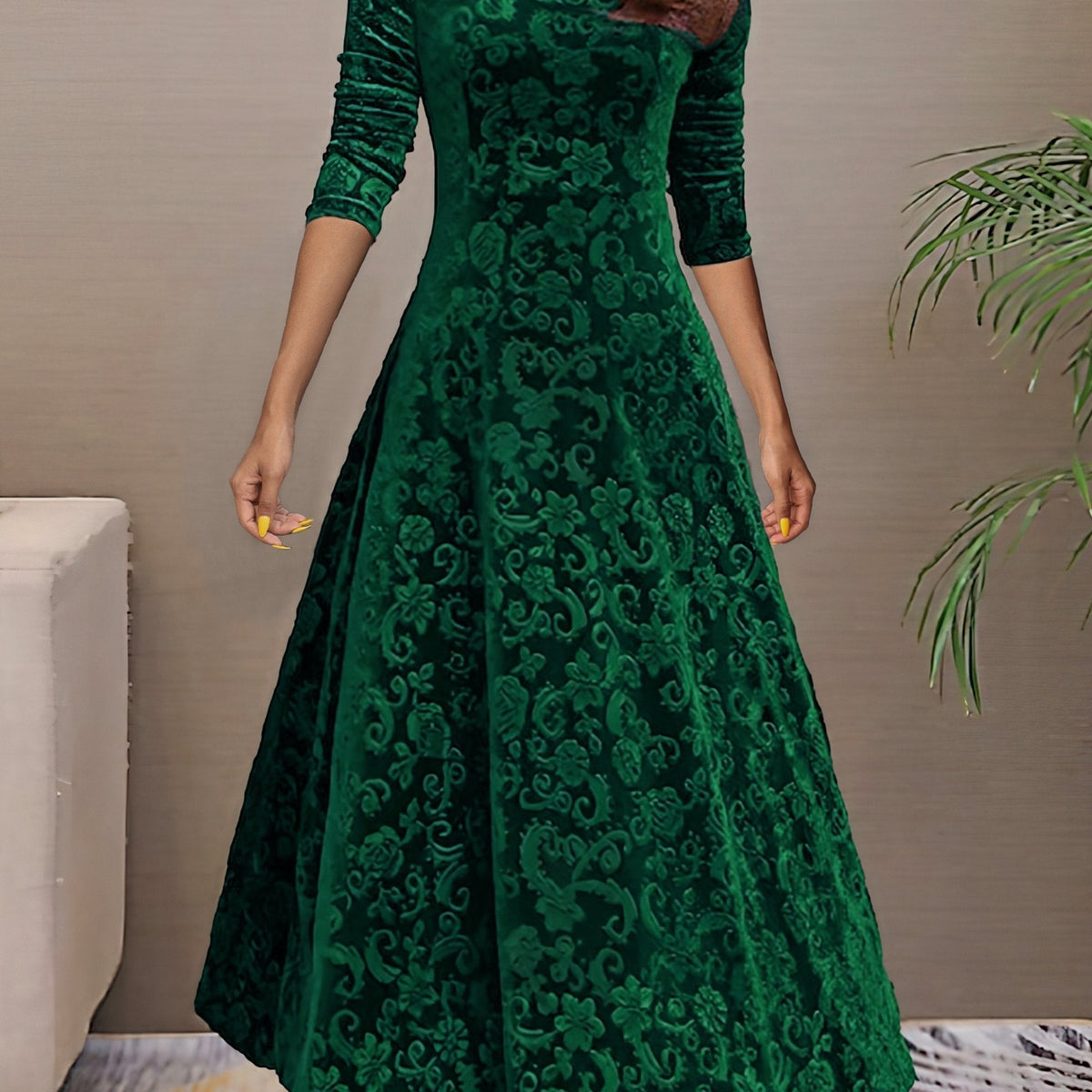 Denise | Fluwelen elegante jurk