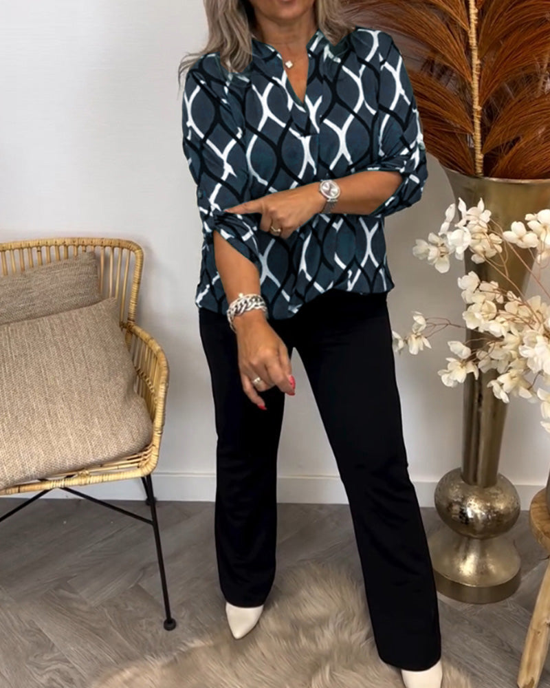 Marleen | Blouse met Grafisch Patroon