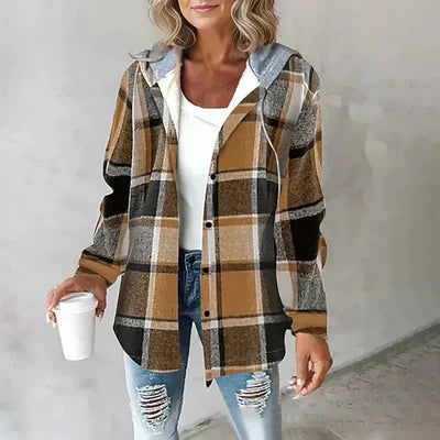 Sara | Casual Flanellen Jas met Capuchon