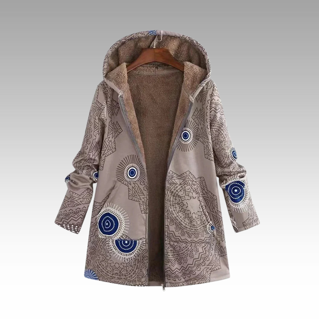 Zerinde | Artistieke Hooded Jas met Uniek Patroon