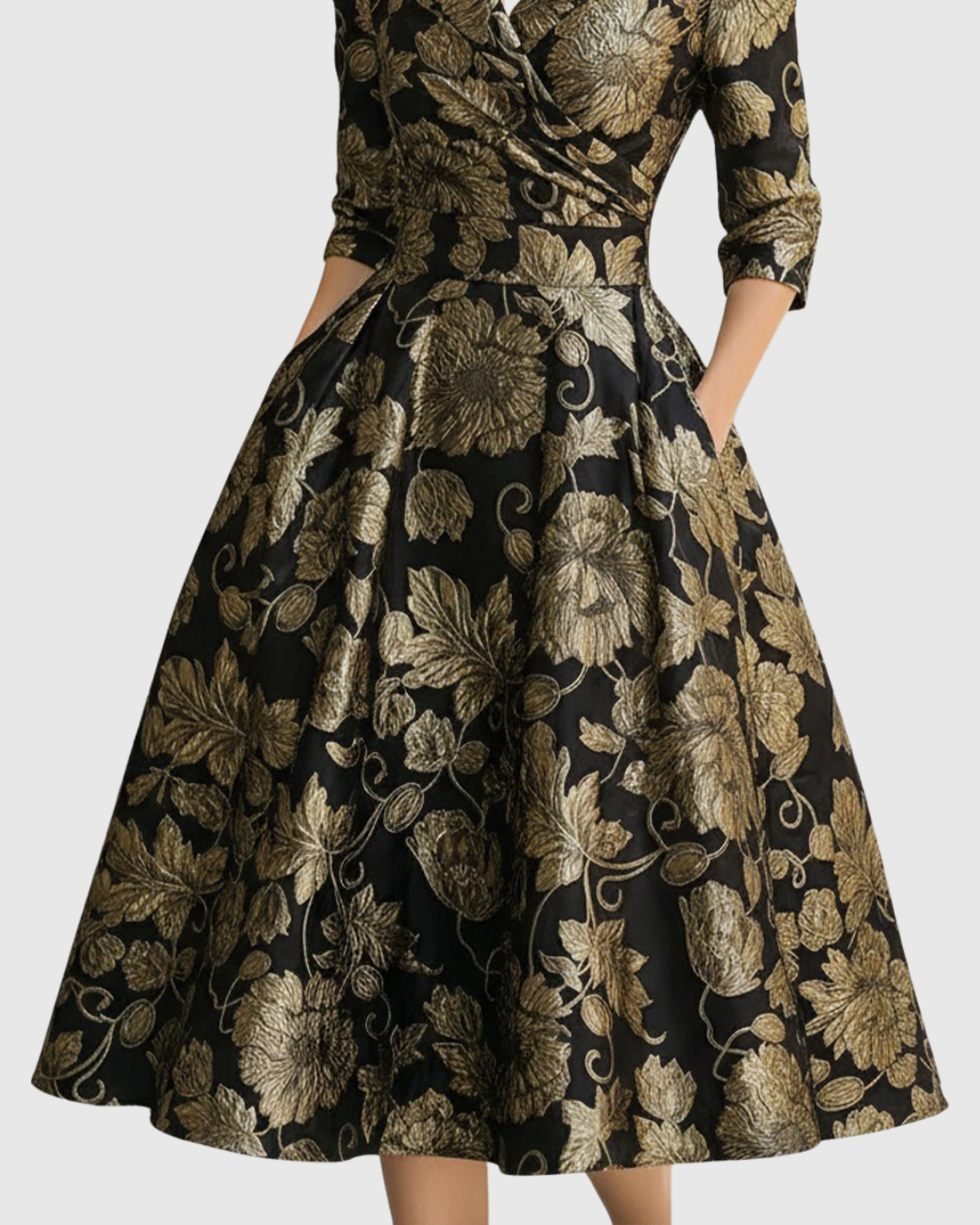 Riley | Bloem Geborduurde Midi Jurk