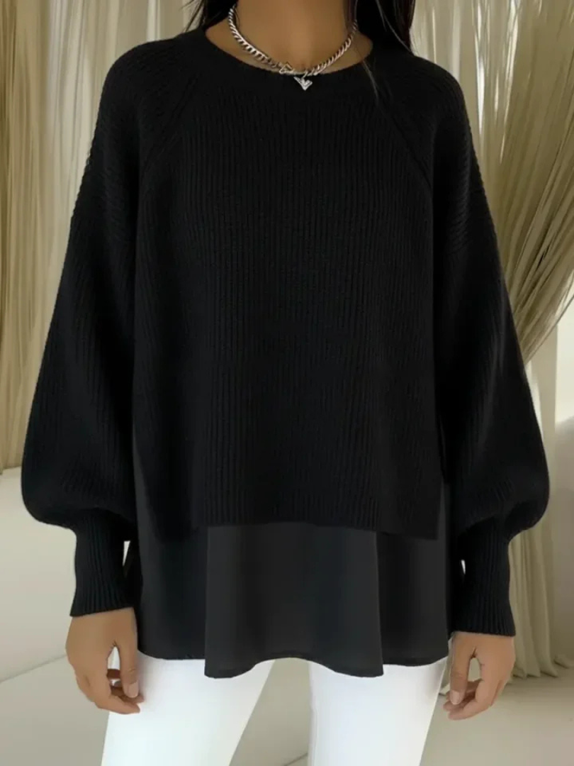 Susan | Dames Trui met Gelaagde Look en Raglanmouwen