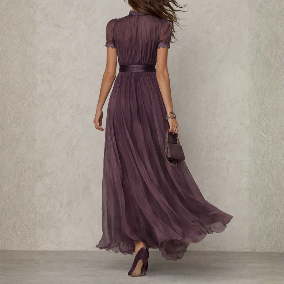 Angelica | Maxi-jurk met kanten rand