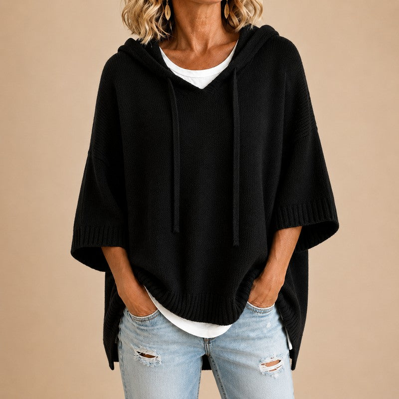 Lina | Poncho Trui met Capuchon