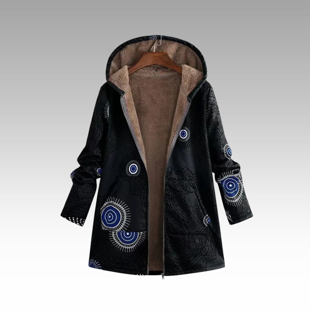 Zerinde | Artistieke Hooded Jas met Uniek Patroon