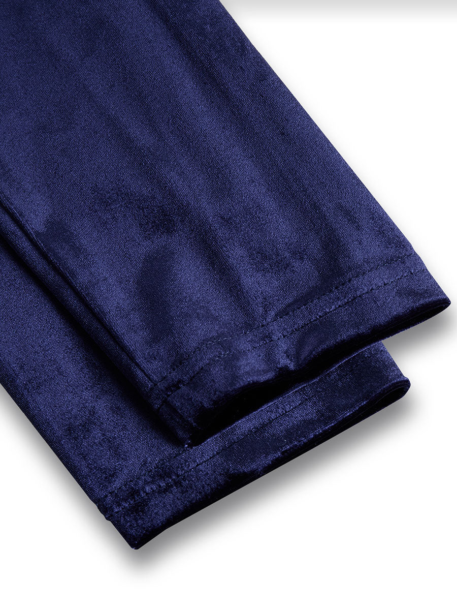Eva | Marineblauwe Midi Jurk met Lange Mouwen
