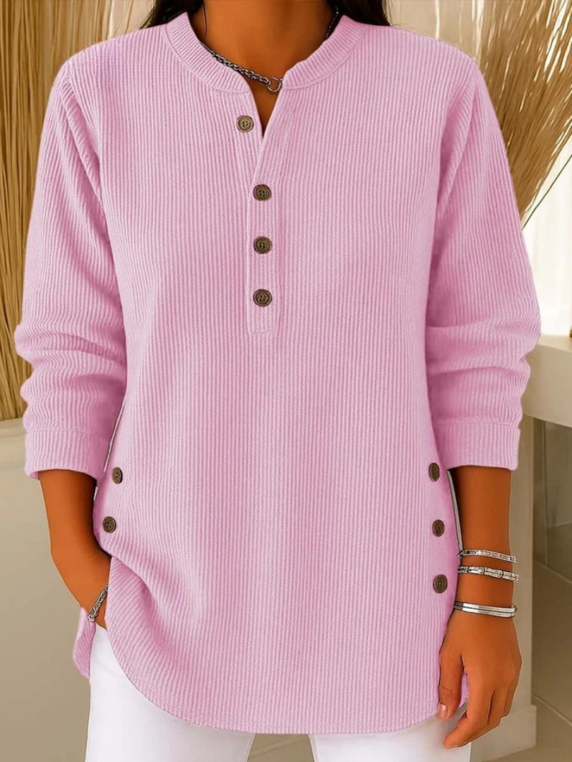 Ashley | Dames Henley Tuniek met Knoopsluiting