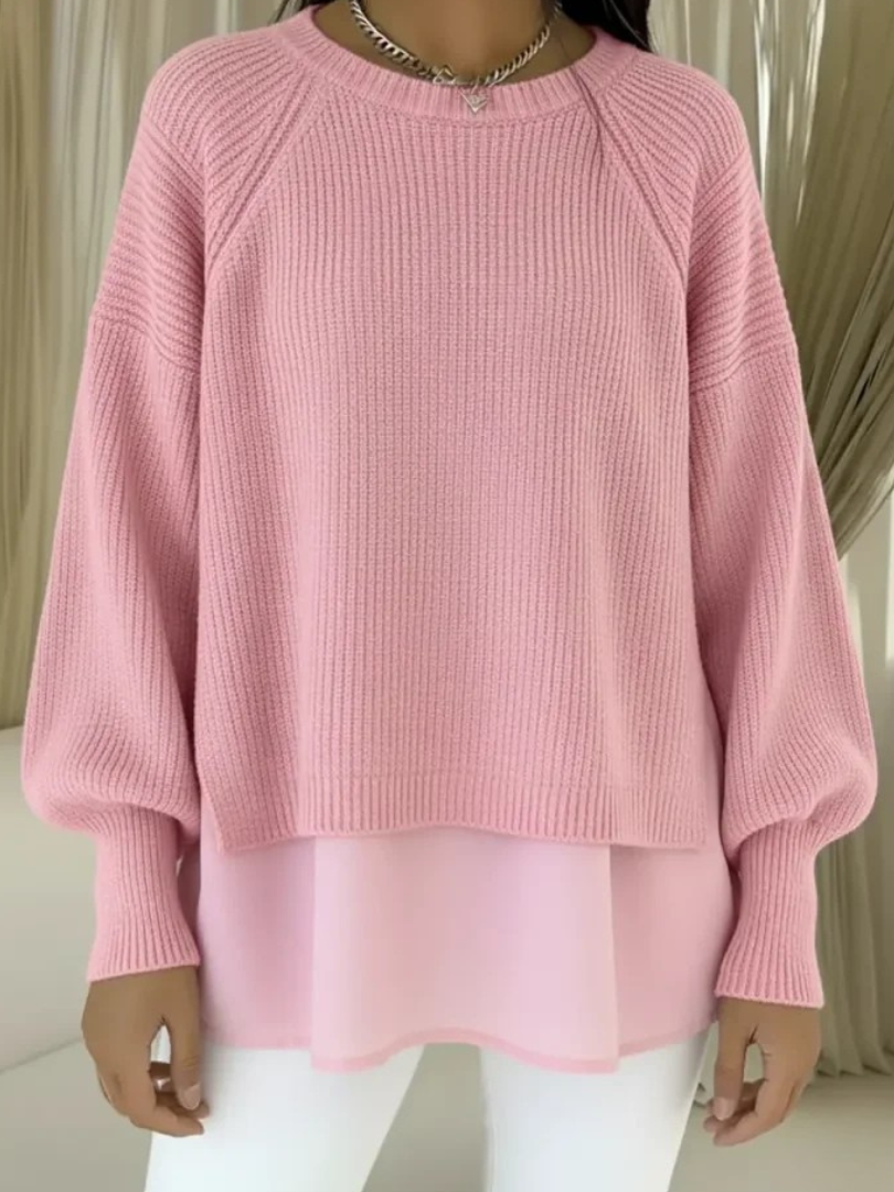 Susan | Dames Trui met Gelaagde Look en Raglanmouwen