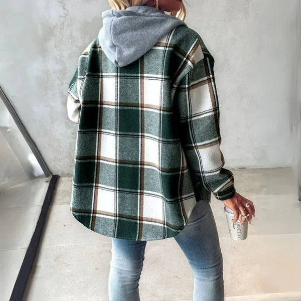 Sara | Casual Flanellen Jas met Capuchon