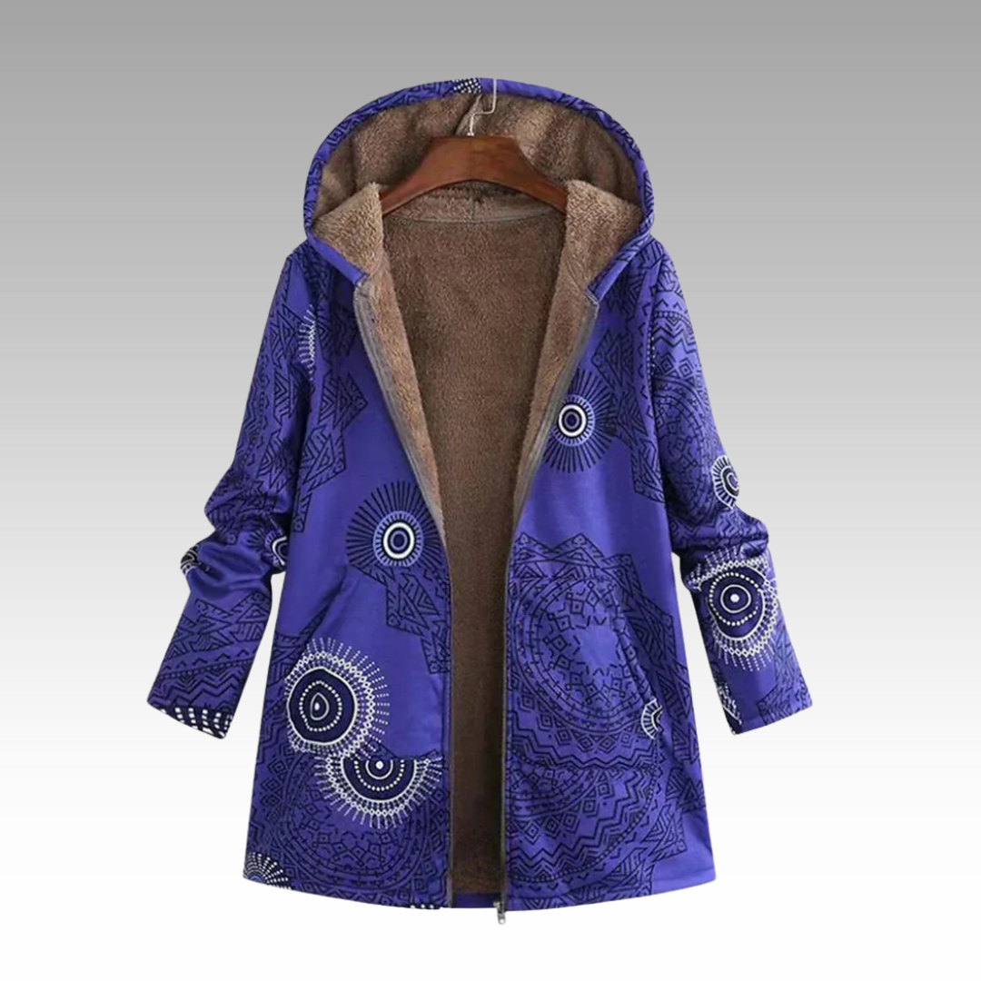 Zerinde | Artistieke Hooded Jas met Uniek Patroon