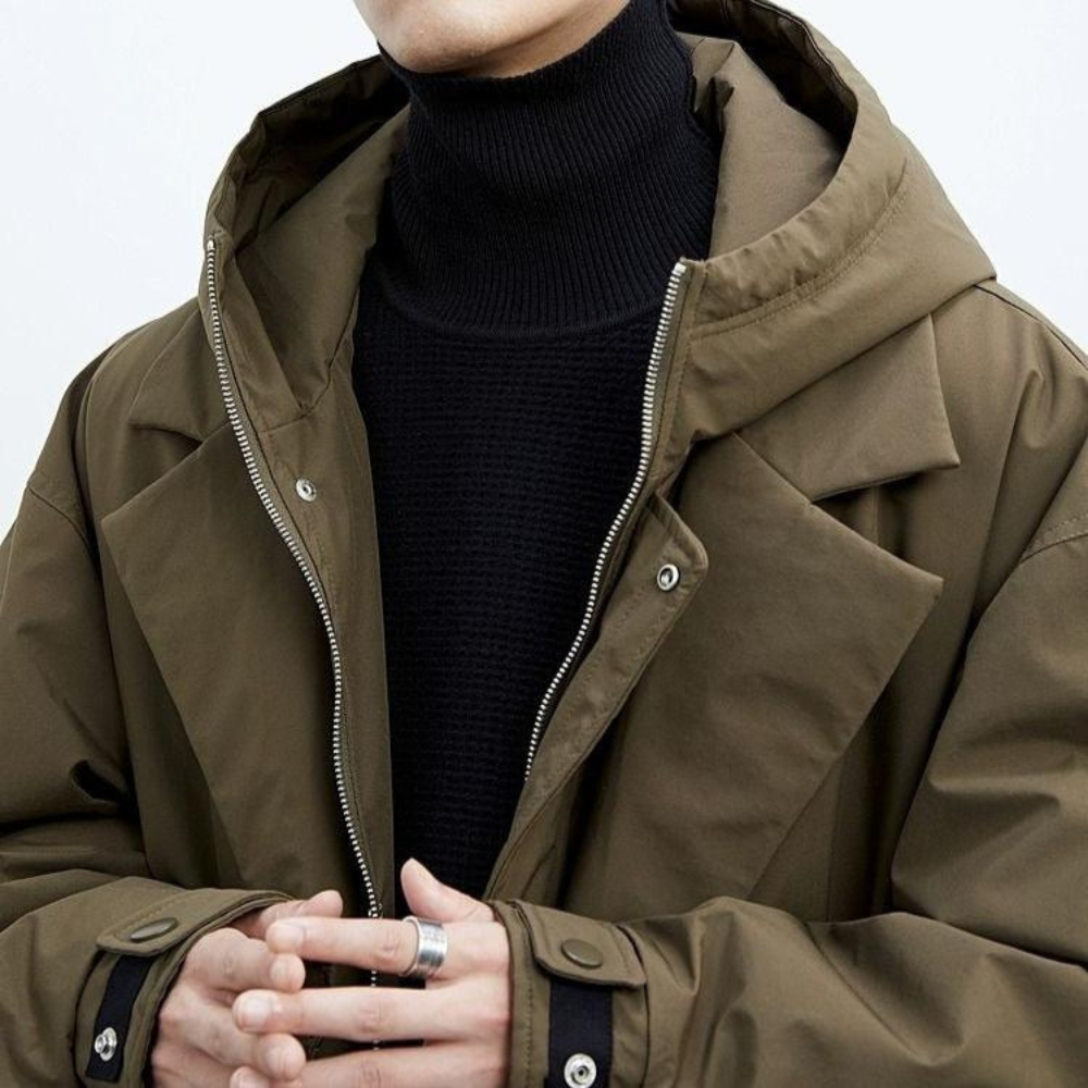 Daveron | Lange Jas met Moderne Layered Look