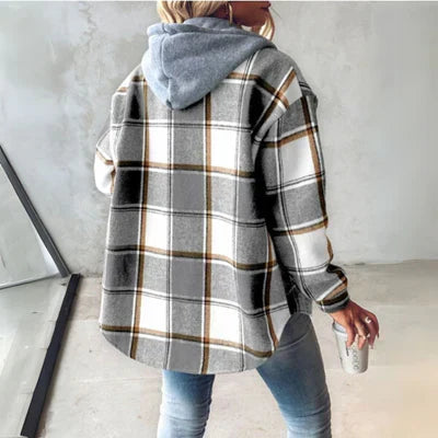 Sara | Casual Flanellen Jas met Capuchon