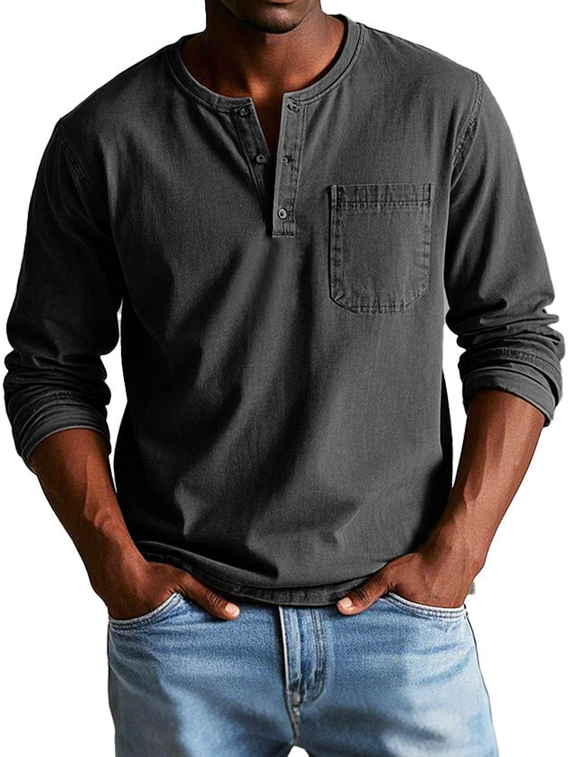 Kristoff | Tijdloze Longsleeve met Henley-hals