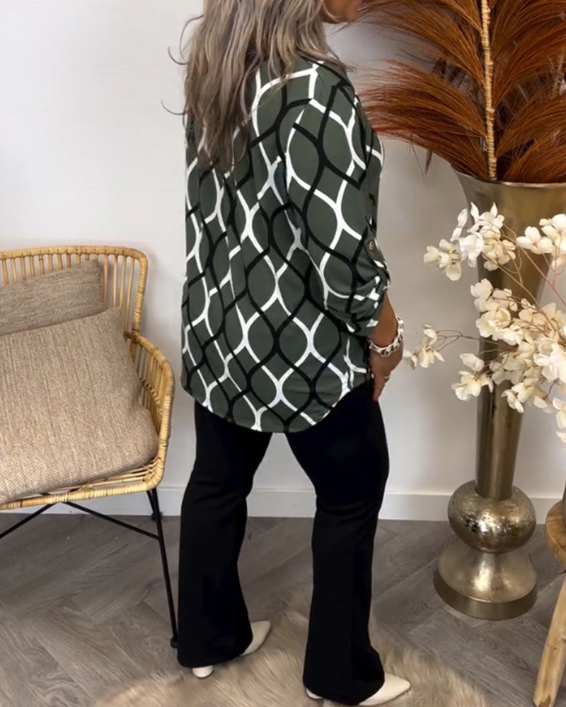 Marleen | Blouse met Grafisch Patroon