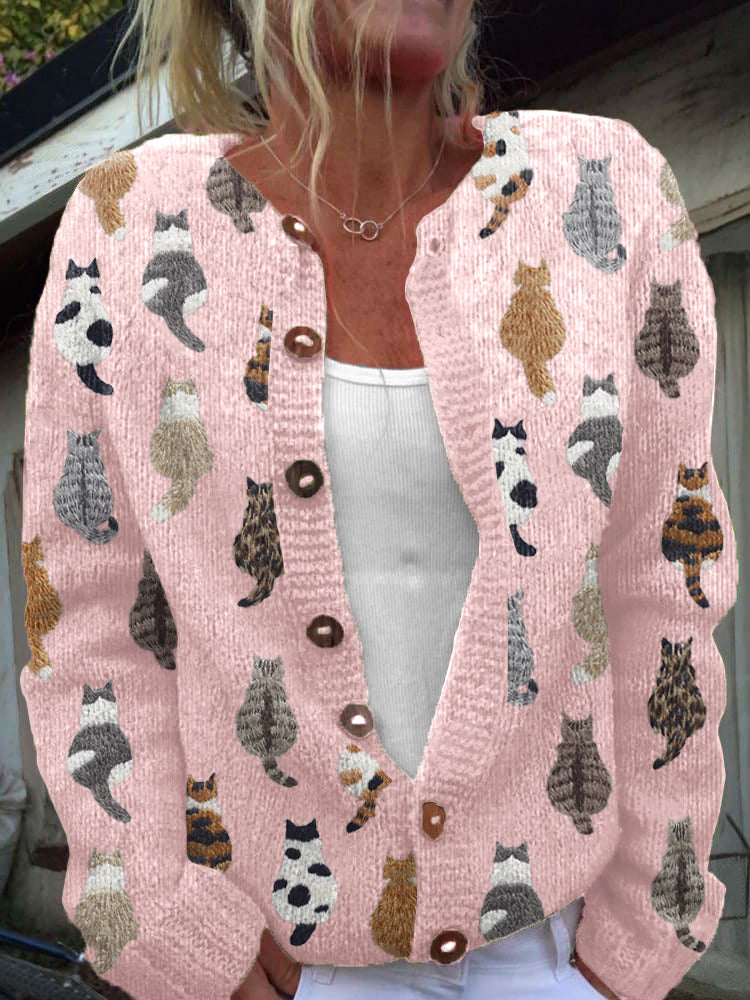 Beatriz | Vest met kattenprint