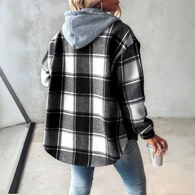 Sara | Casual Flanellen Jas met Capuchon