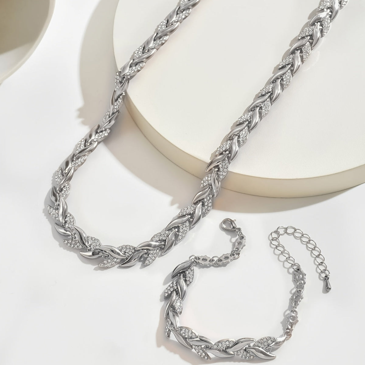 Gemma | Elegante glazen visstaartset met strass
