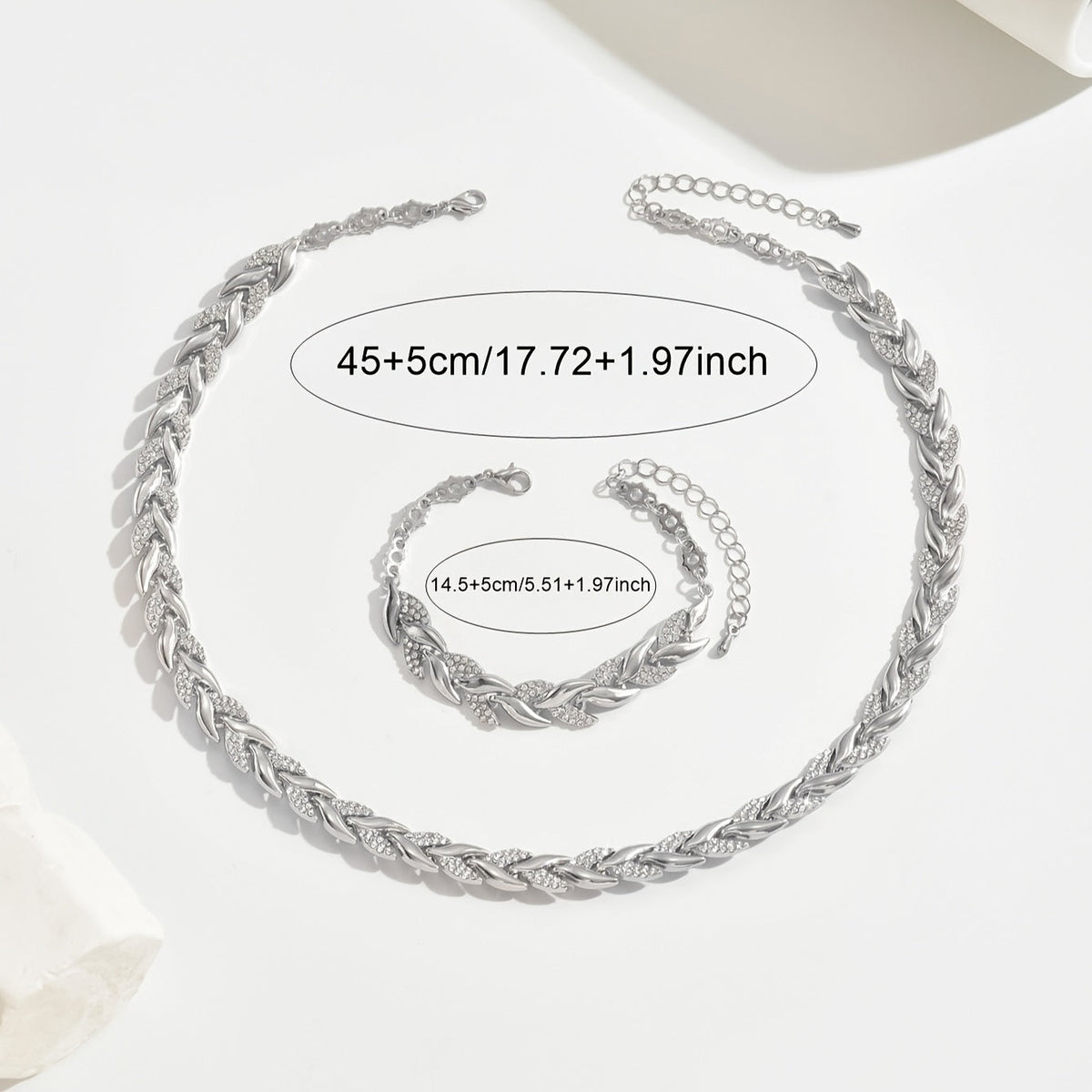 Gemma | Elegante glazen visstaartset met strass