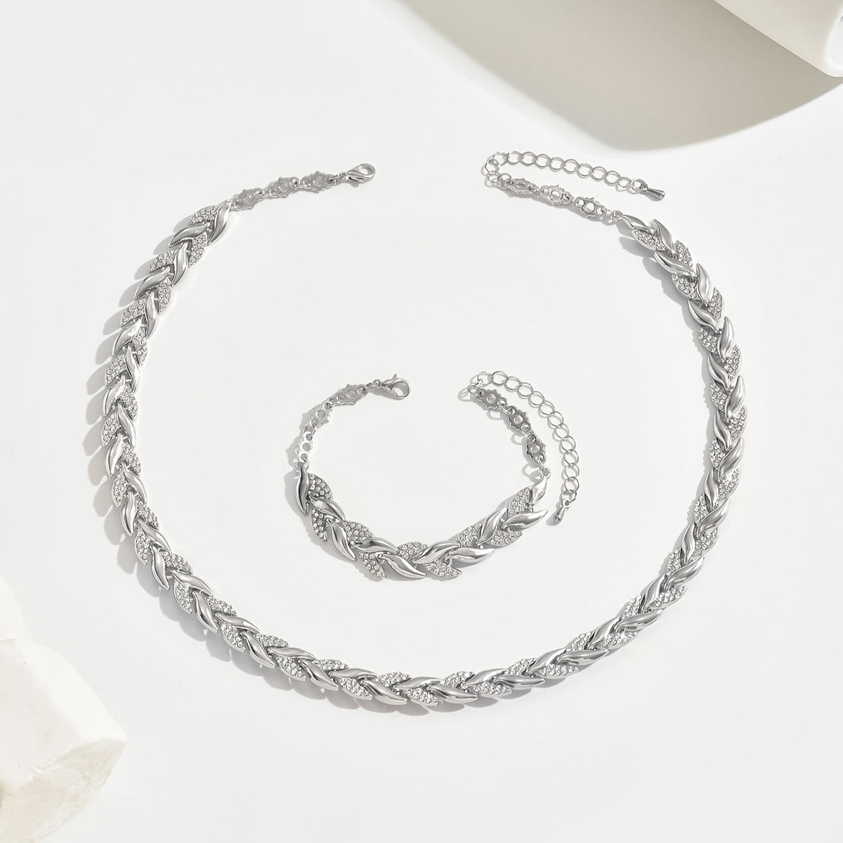 Gemma | Elegante glazen visstaartset met strass