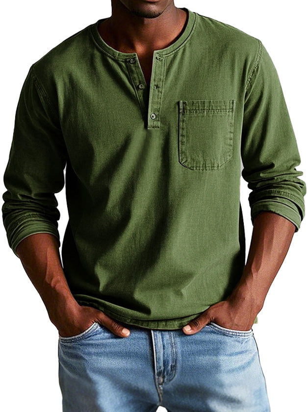 Kristoff | Tijdloze Longsleeve met Henley-hals