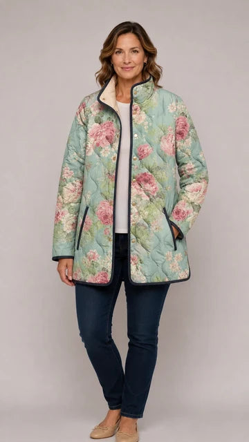 Amanda | Gewatteerd jasje met vintage bloemenprint