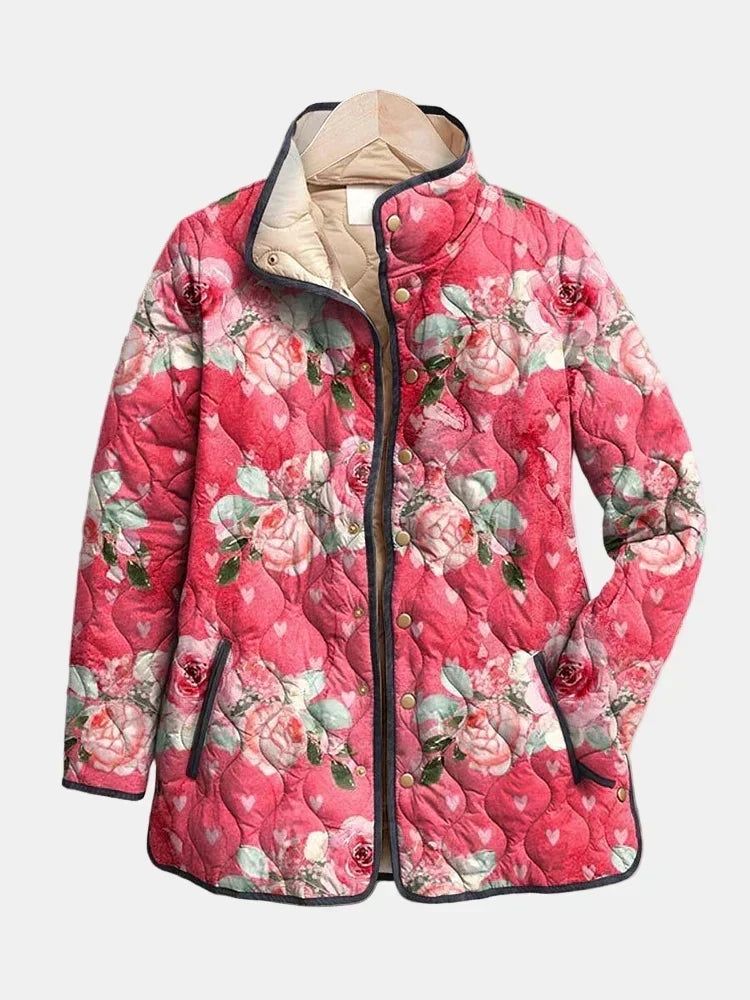Amanda | Gewatteerd jasje met vintage bloemenprint