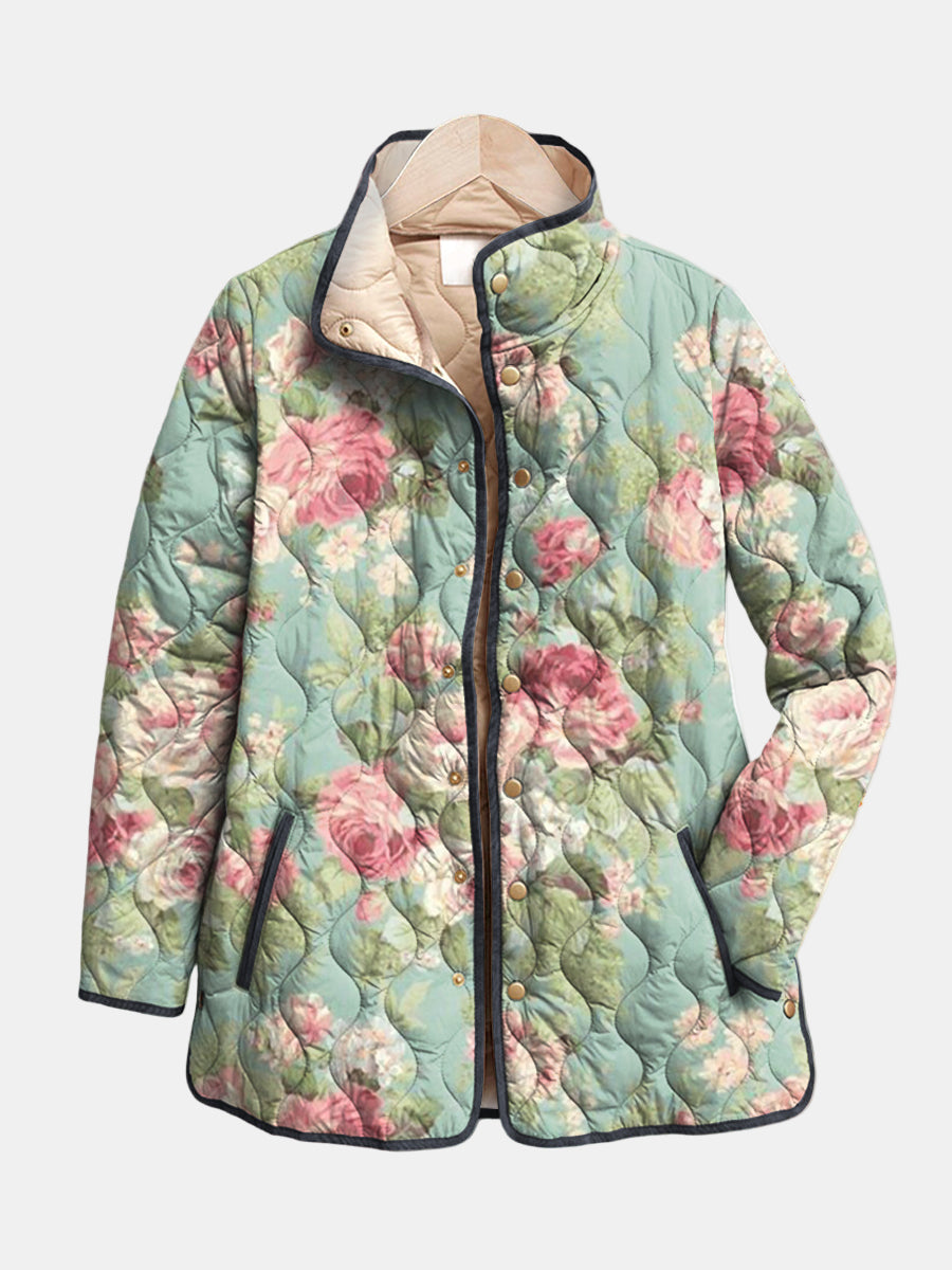 Amanda | Gewatteerd jasje met vintage bloemenprint