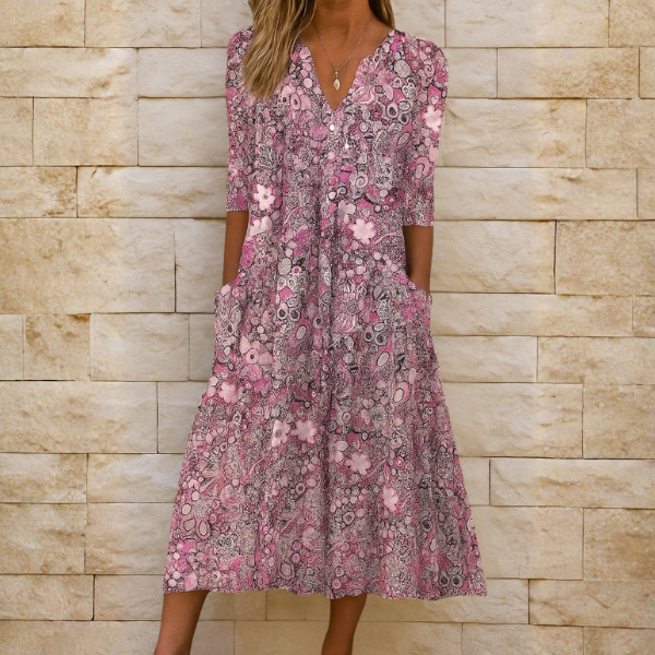 Mycah | Elegante Print Midi Jurk
