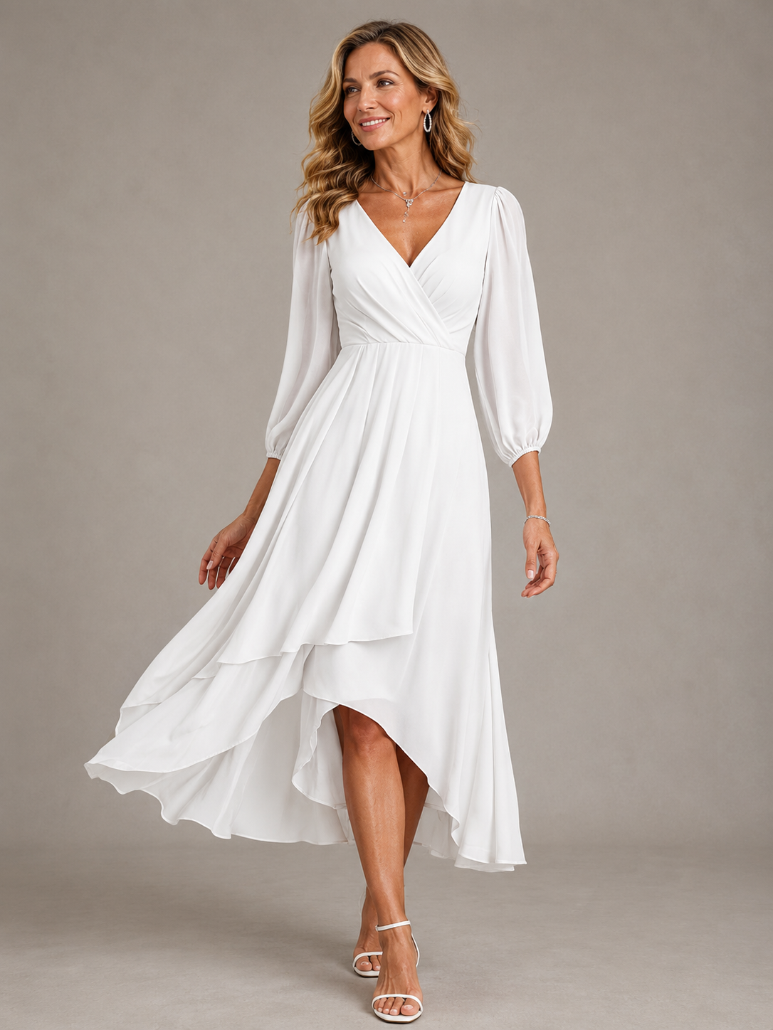 Hendrika | Soepelvallende Chiffon Maxi-jurk
