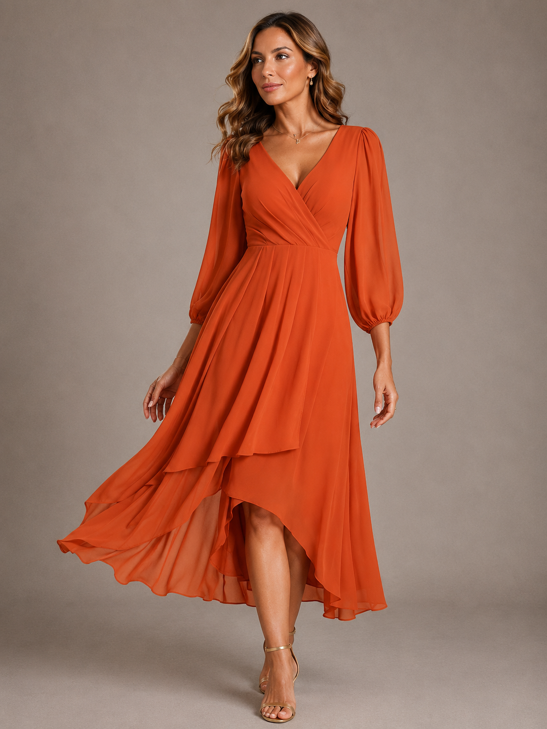 Hendrika | Soepelvallende Chiffon Maxi-jurk