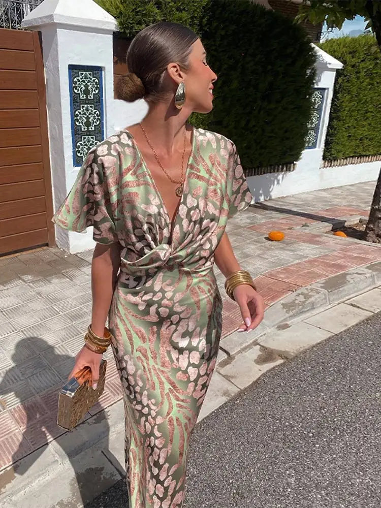 Willow | Koperen midi-jurk
