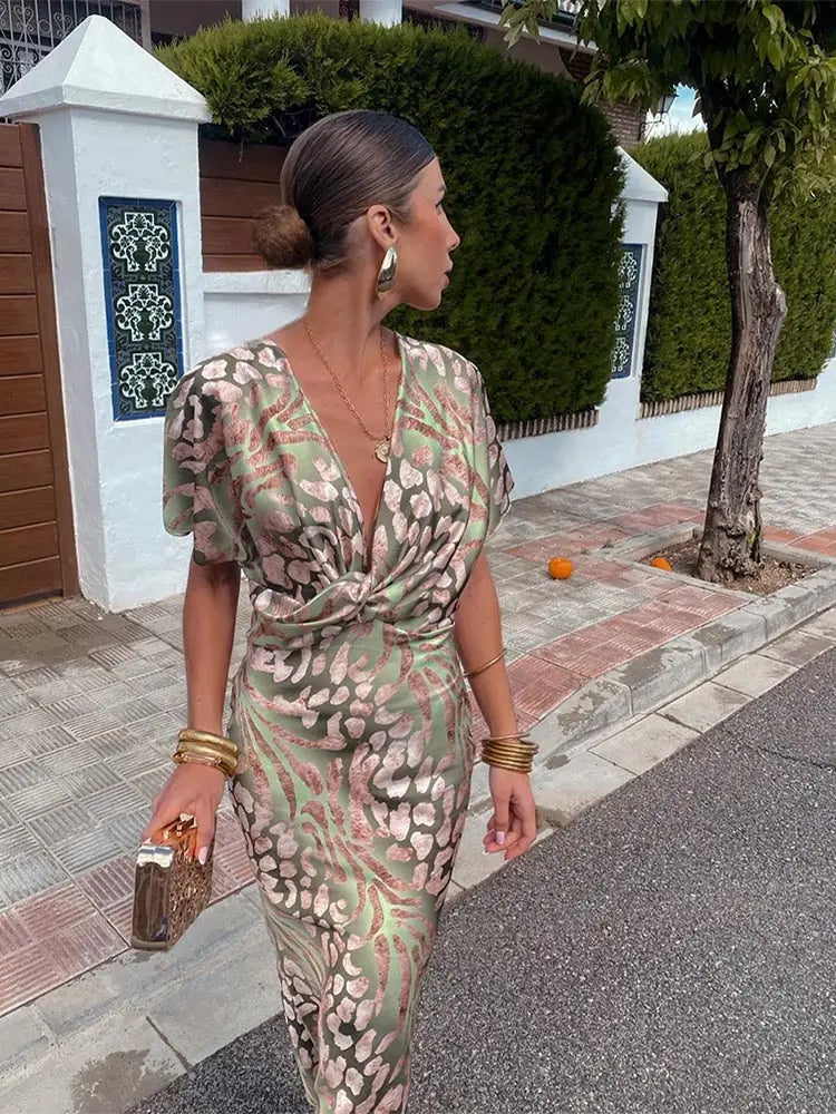 Willow | Koperen midi-jurk