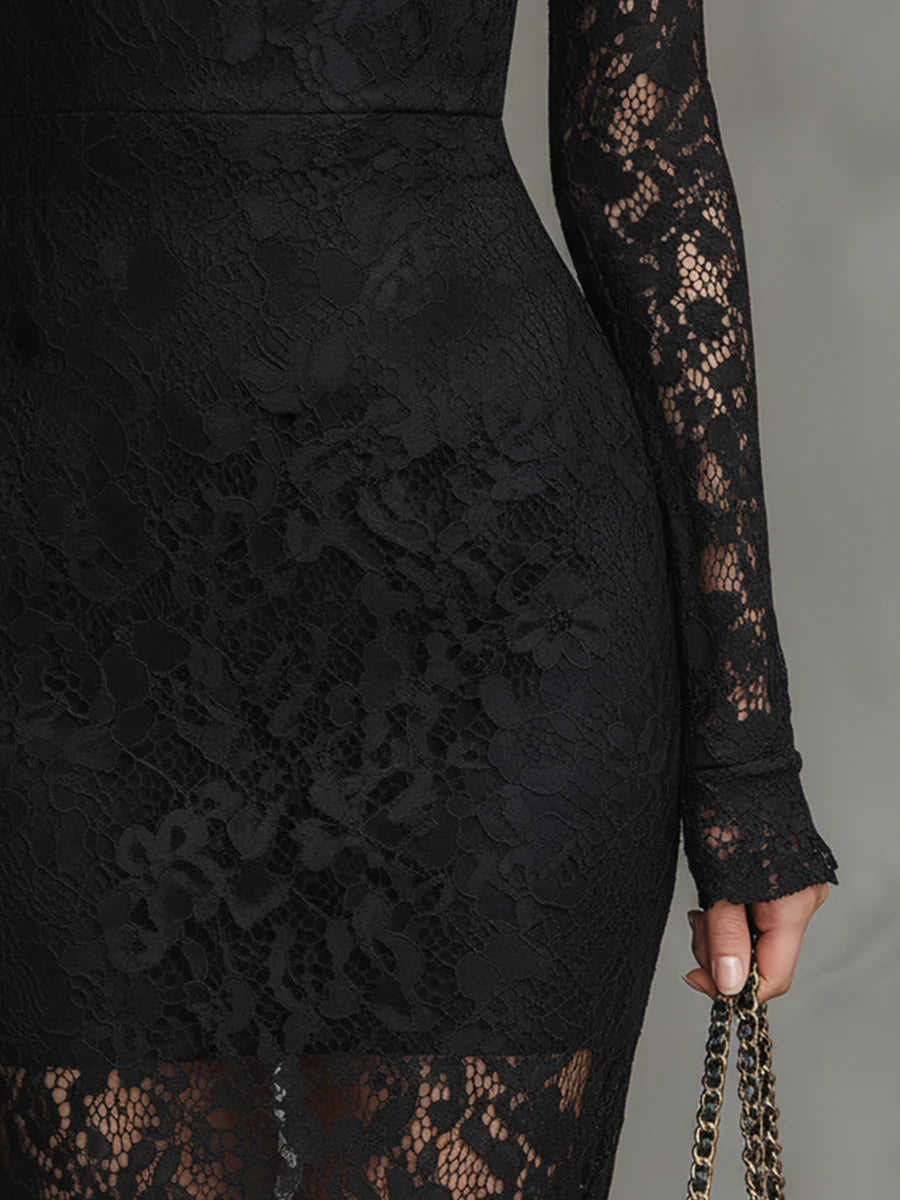 Nova | stretchkanten fishtail maxi-jurk