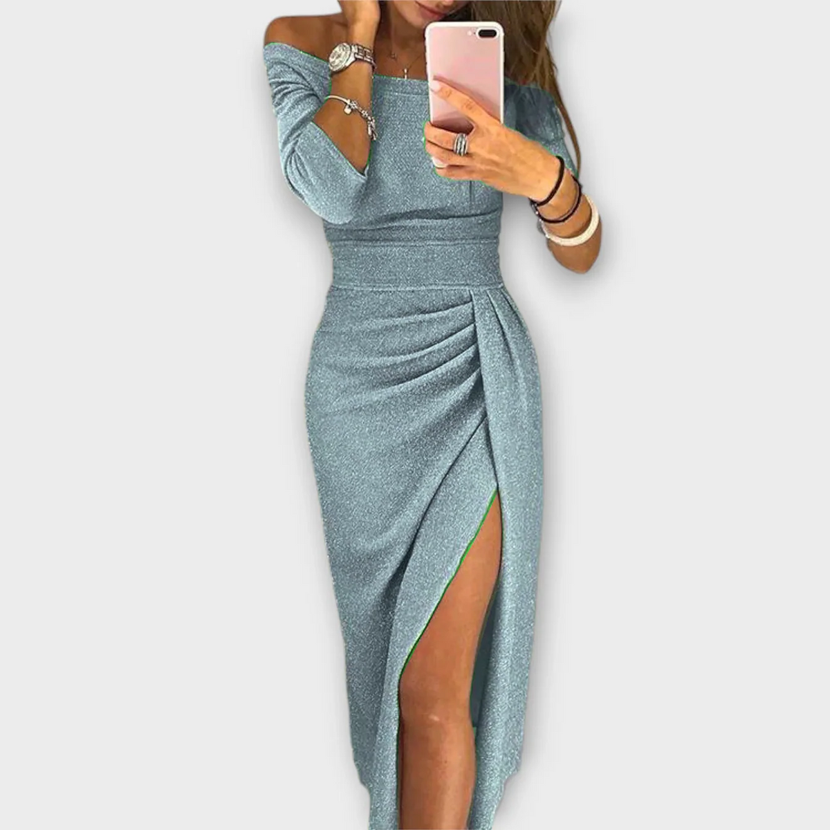 Isabeau | Chique Midi Jurk Met Elegante Split