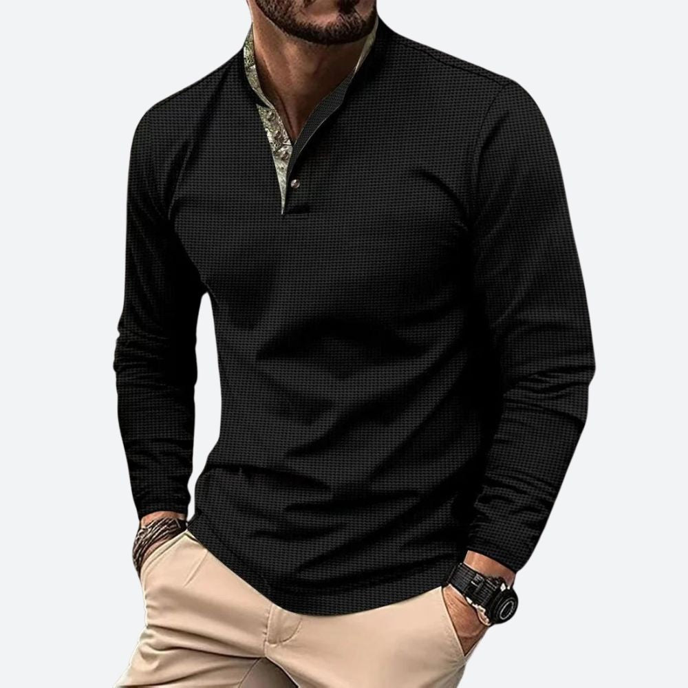 Sean | Heren Poloshirt met Lange Mouwen en Stretch