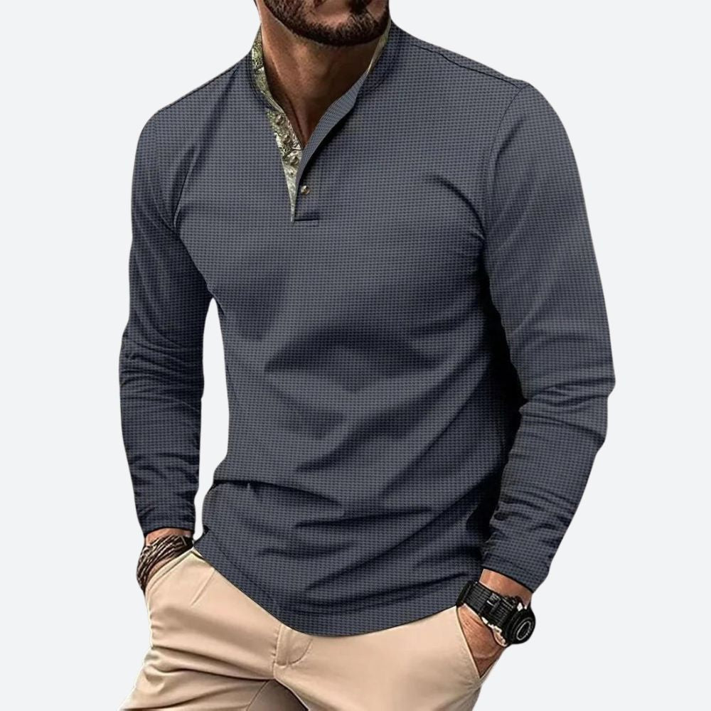 Sean | Heren Poloshirt met Lange Mouwen en Stretch