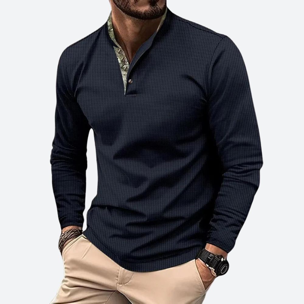 Sean | Heren Poloshirt met Lange Mouwen en Stretch